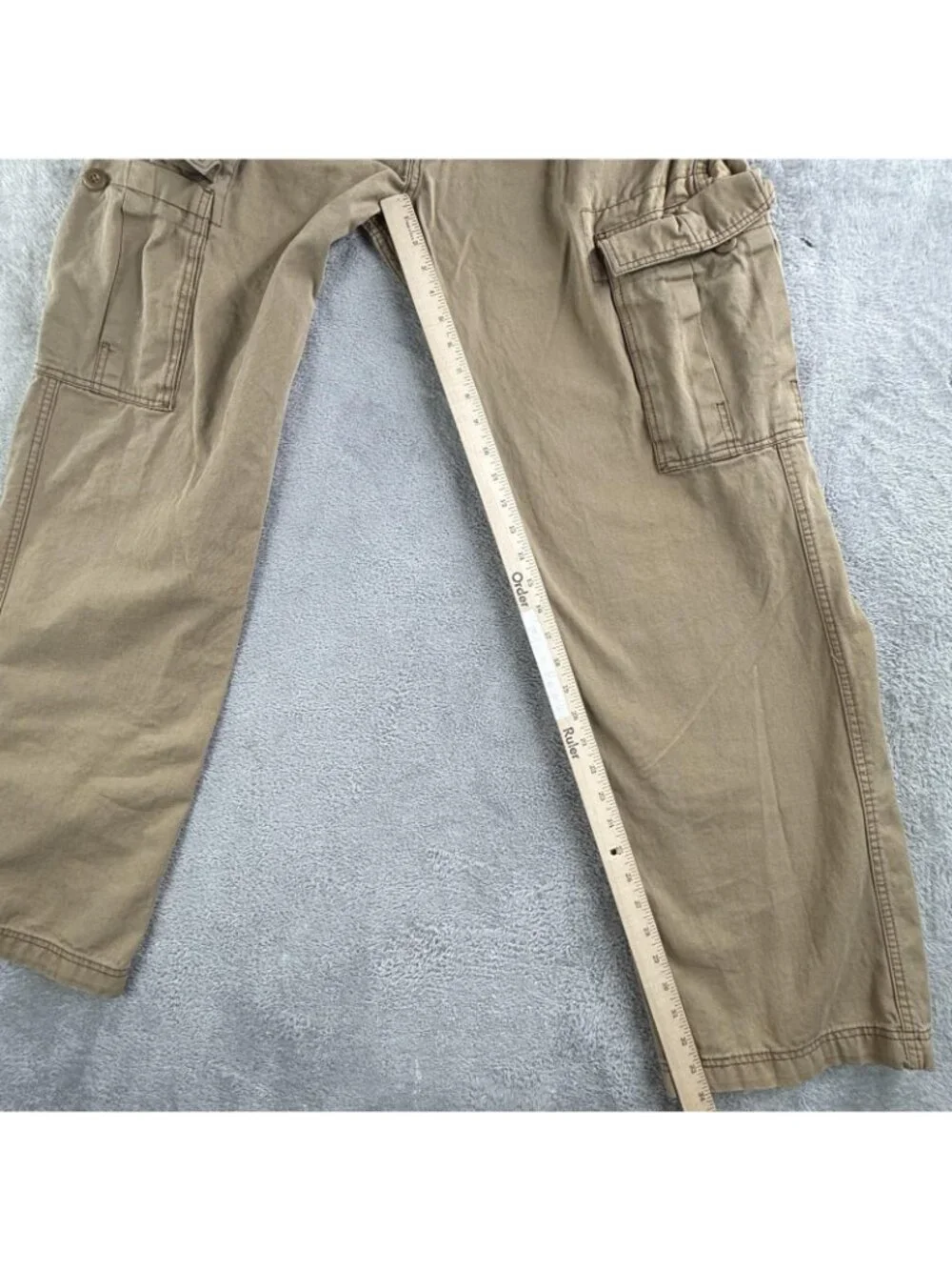 Vintage 701 Levis Cargo Pants Mens 34x34 Beige Loose Straight Relaxed Workwear
